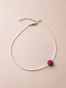 Authentic Natural Pearl & Raspberry Choker Necklace | 18K Gold Plated | Handmade For