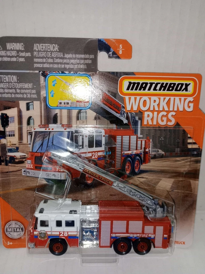 Matchbox plataformas de trabajo Pierce Quantum escalera aérea y camión de bomberos Pierce Velocity Foto 3 de 4