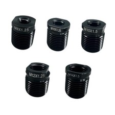 5PCS Gear Shift Knob Thread Adapter Kit - Aluminum Alloy Universal Manual Black