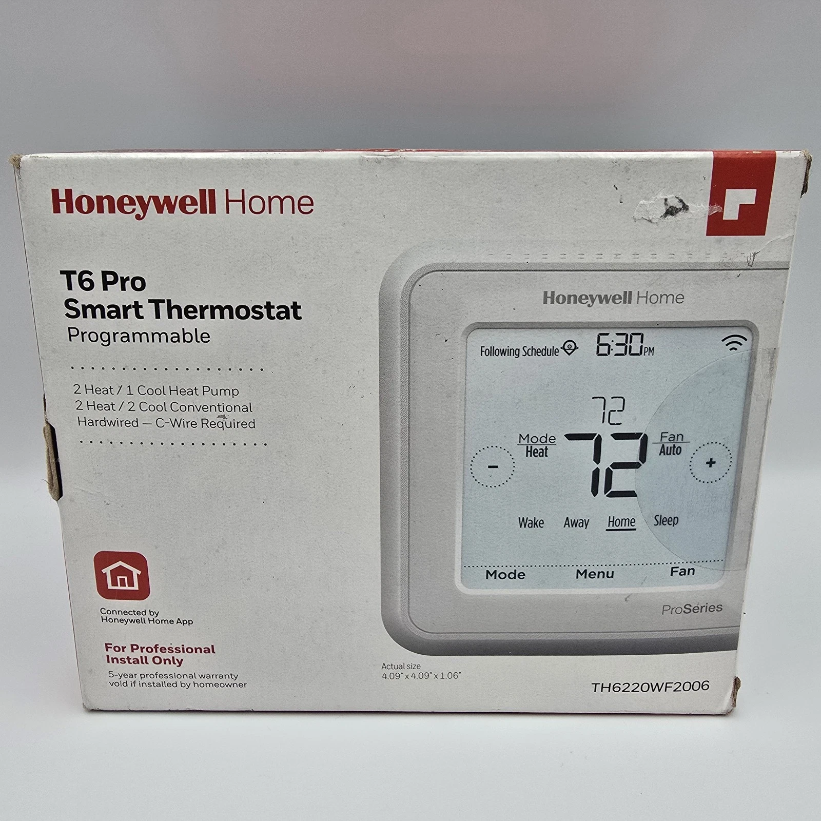 Honeywell TH6220WF2006 T6 Pro Smart WiFi Programmable Thermostat
Opens in a new window or tab