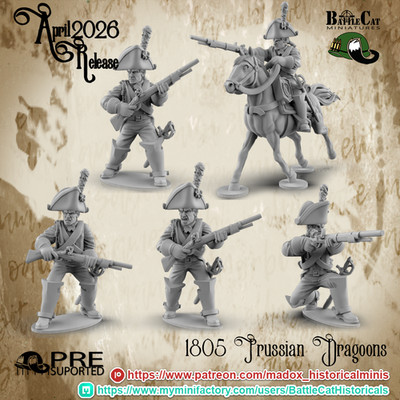 28mm Napoleonic 1805 - Preußische Dragoner 4er Pack - BattleCat Minis