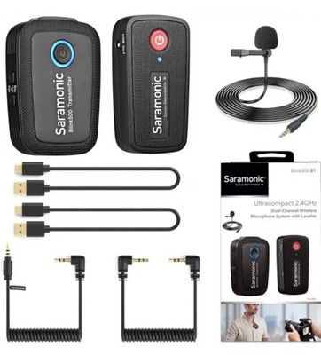 Saramonic Digital Camera Mount Omni Lavalier Microphone System 2.4GHz 500 B1