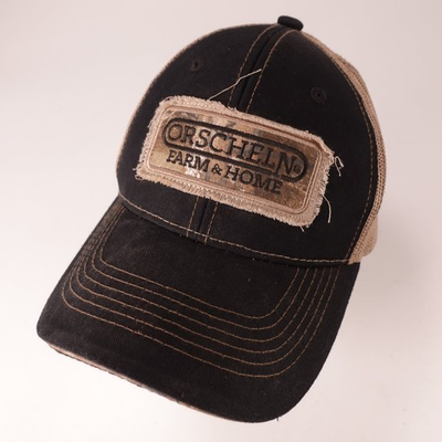 #ad Outdoor Cap Trucker Hat Men#x27;s Adjustable Black Tan Camo Orscheln Farm Home Patch $8.99