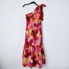 Farm Rio Patch Twirl One Shoulder Maxi Dress NWT S