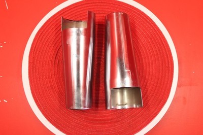 2002 YAMAHA ROAD STAR CHROME OEM SILVER FRONT FORK UPPER COVER TOP GUARD PAIR