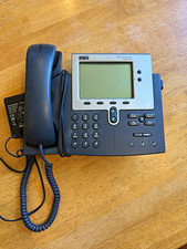 Cisco 7940 Series VoIP IP Desk Phone w/ 48V Power Adapter Untested