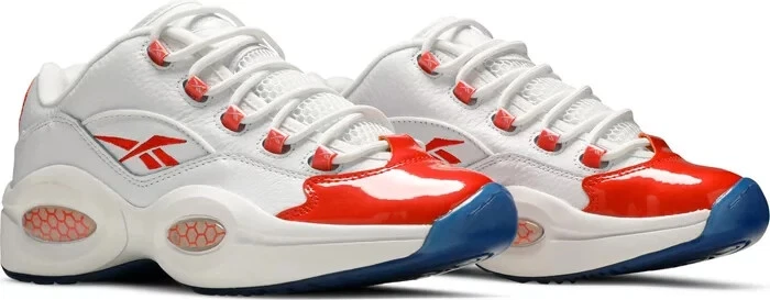 BIG KIDS REEBOK QUESTION BASKET BASSO FY2344 BIANCO VERNICE ARANCIONE TAGLIA 5 5 Wmn 7