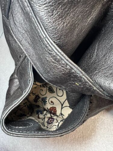 BRIGHTON Cleo Large Bow Shoulder Tote Metallic Pewter Leather UO47888 - Picture 6 of 9