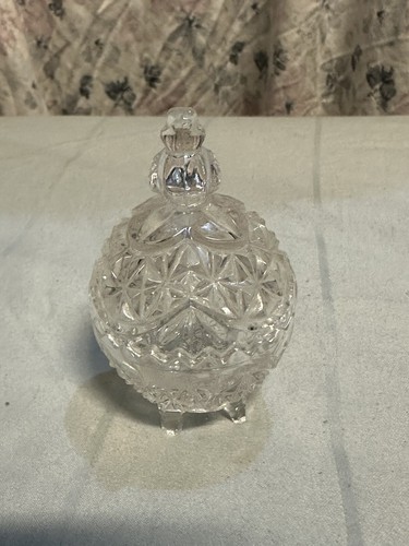 Hofbauer Vintage Crystal Trinket Box with Bird West Germany *No Box - Picture 4 of 8