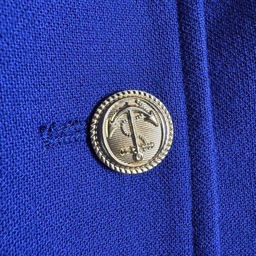 H&M Navy Double Breasted Blazer Jacket Sz 6 Gold Buttons Career Work Preppy - Picture 5 of 18