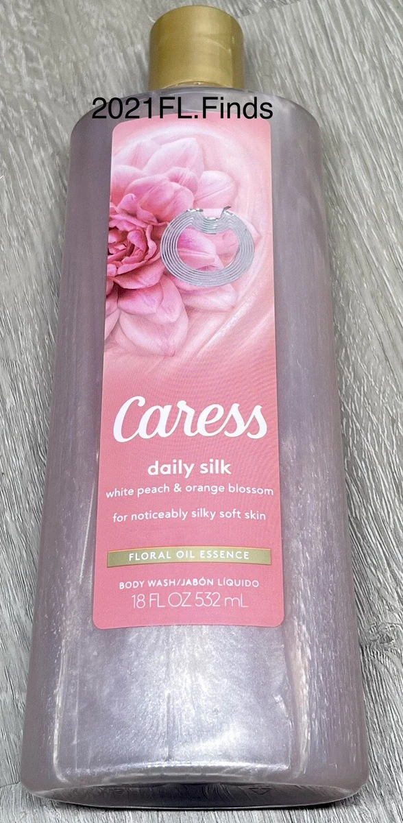 Caress Daily Silk Body Wash White Peach Orange Blossom Floral Oil Essence 18oz