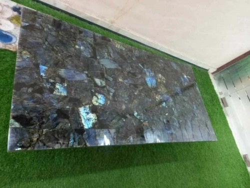 60"x30" Rectangle Labradorite Gemstone Dining Kitchen Table Top Restaurant Deco - Picture 3 of 8