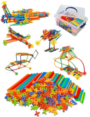 600pcs Stem Building Toys Straw Constructor Toys Up Grade Engineering Building S