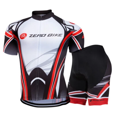 ZEROBIKE Herren Radfahren Radtrikot Set Fahrradtrikot Kurzarm Radhose mit Sitzpolster Z07