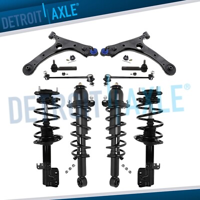 Front Rear Struts Control Arms Sway Bars Tie Rods for 2014 - 2019 Toyota Corolla