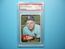 1965 TOPPS MLB HIGH NUMBER BASEBALL CARD #556 RED SCHOENDIENST PSA 8 NMMINT GL