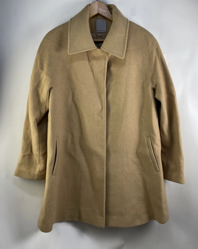 Fleurette 100% Camel Hair Coat Loro Piana Italy Women's Size 10 - Image 2 of 4