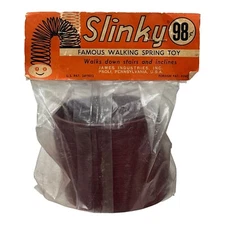 Vintage 1950s Metal Slinky Walking Spring Toy James Paoli PA Sealed Package