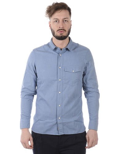 Burberry Shirt Cotton Man Light Blue 