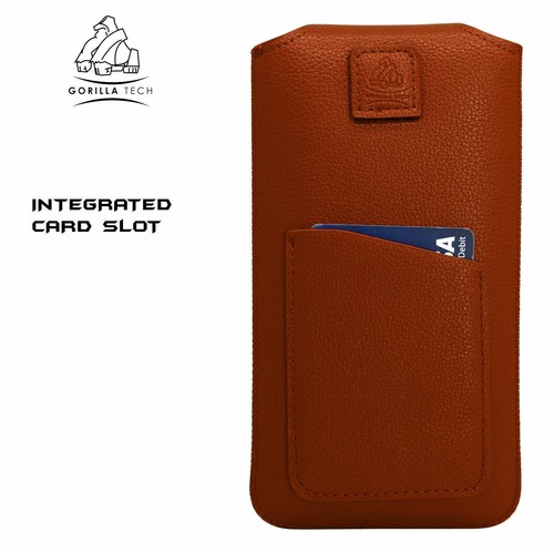Leather Pull-Up Pouch With Card Slot For iPhone 15 Pro, 15, 14, 13, 12/12 Pro - Picture 30 of 32