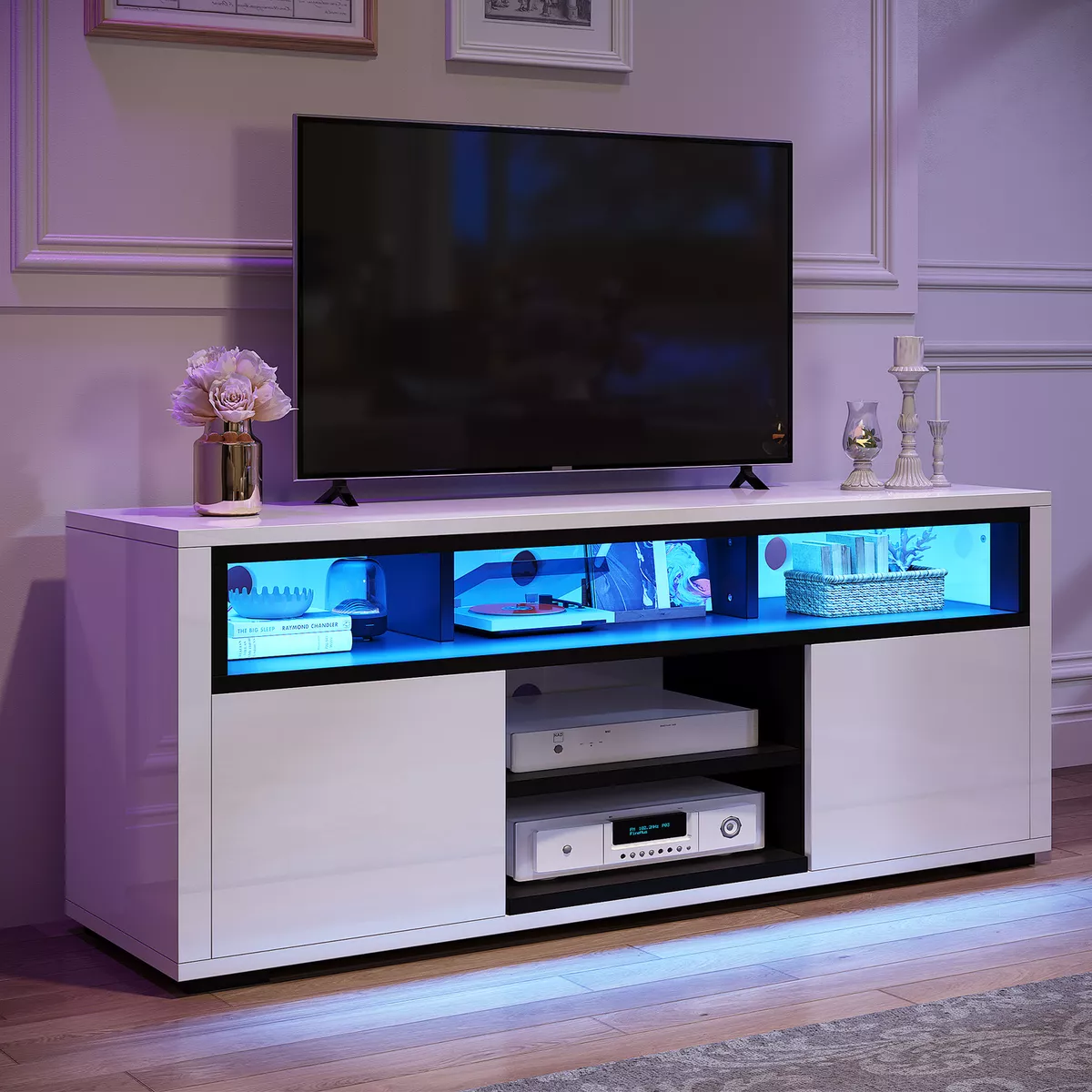 Ebay tv stand cheap with led lights