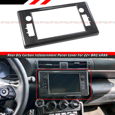 FOR 22-26 BRZ & GR86 REAL CARBON FIBER INFOTAINMENT MEDIA PANEL FRAME ...