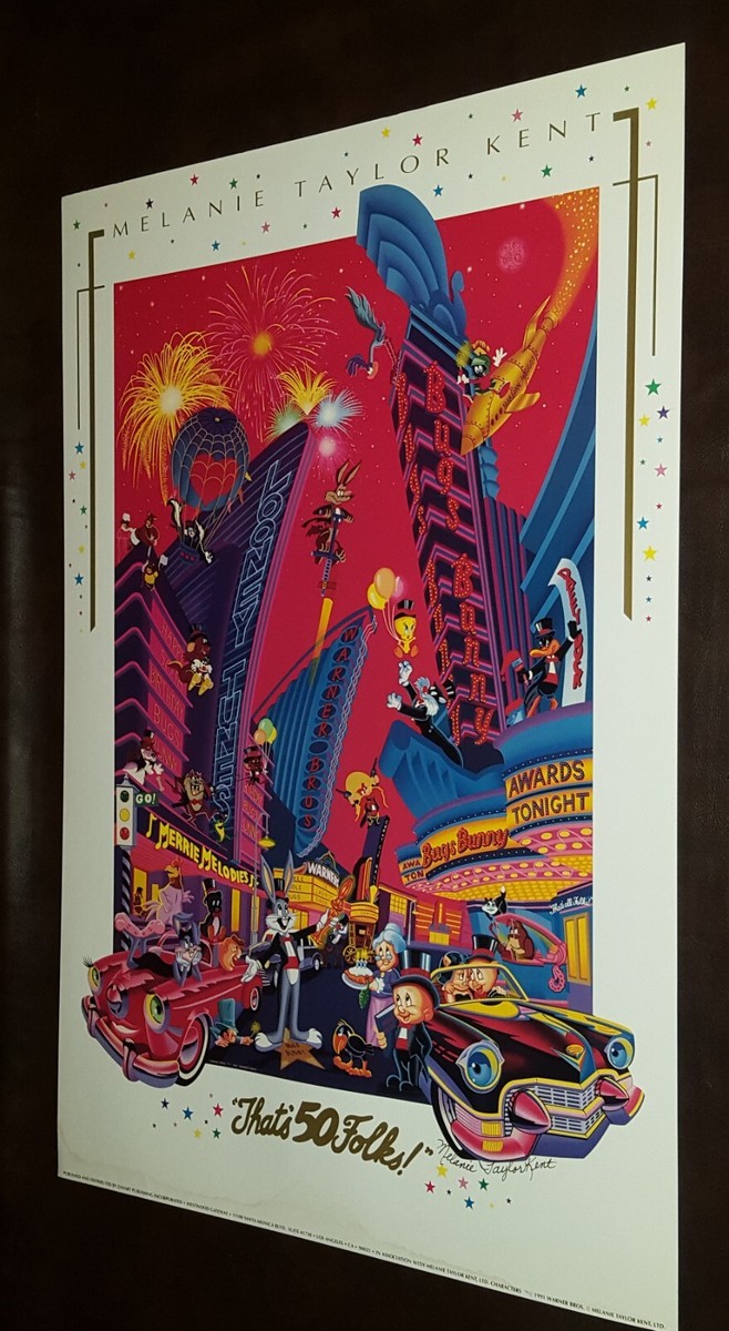 レア！　80’s ロードランナー　鏡　ミラーサイン　ルーニーテューンズ　アメトイ MELANIE TAYLOR KENT SIGNED 50TH ANNIV LOONEY TUNES MERRY MELODIES
