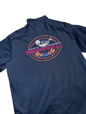 Jimmy Buffett Margaritaville Shirt XL Embroidered Button Up Navy Blue 2 Pocket