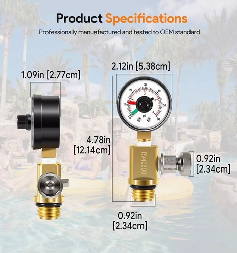RV40600 98209800 Brass Manual Air Relief Valve Assembly for FNS Pool Filter - Picture 8 of 12