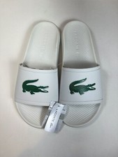 Lacoste Croco Slides Mens Size 12 White Synthetic Slides Sandals Shoes New
