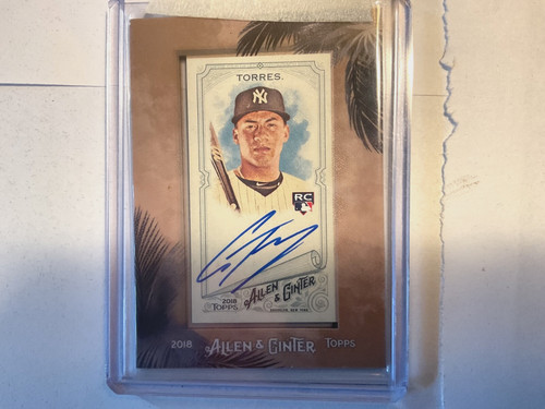 Gleyber Torres #MA-GT 2018 Topps Allen & Ginter Framed Mini Autographs card