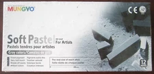 Mungyo Gallery Soft Pastel For Artists Box Set of 12 GRAY Tones Colors