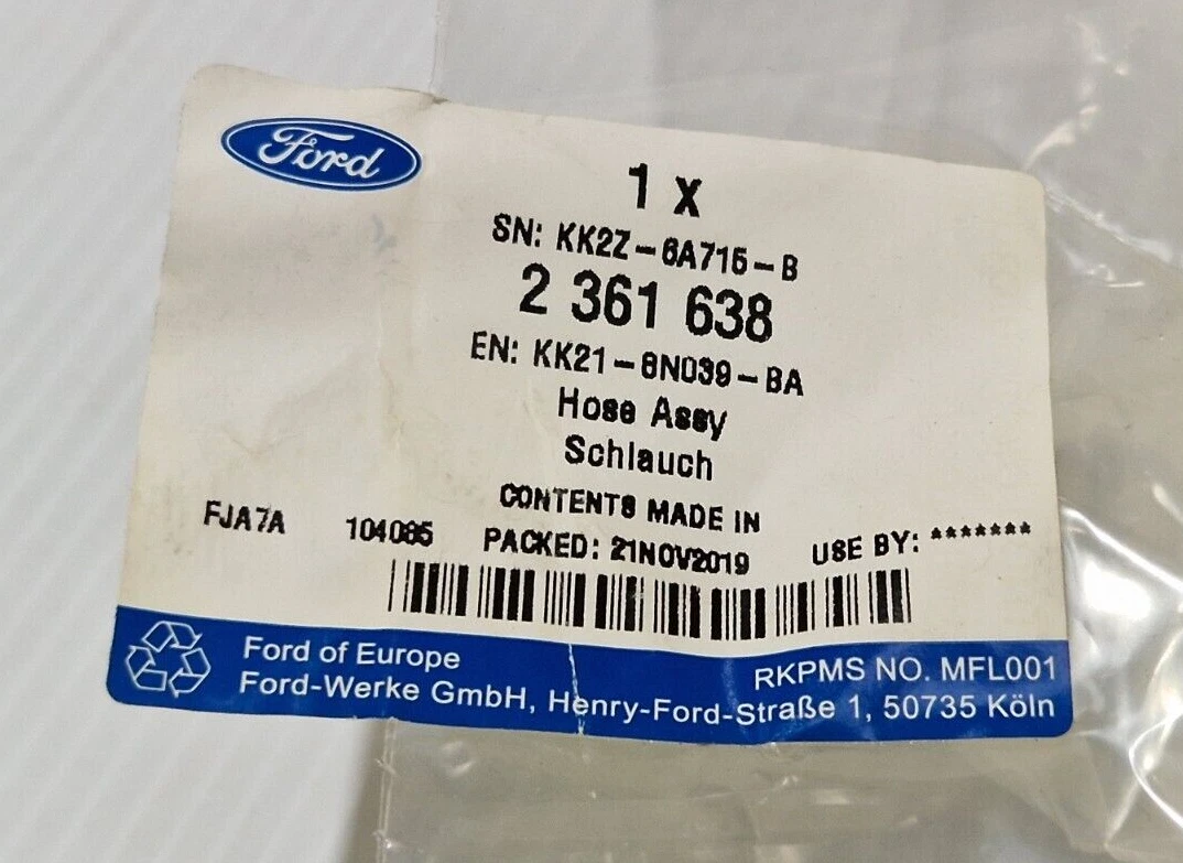 Genuine Ford Transit TTS / Transit Tourneo Custom TTF Hose  