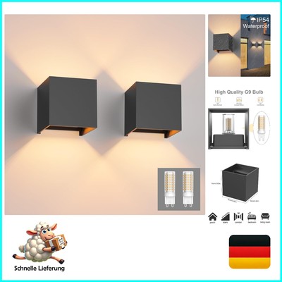 2 Wall Light Indoor/Outdoor Modern Up Down Design 9 W LED Wall Lamp with a Re...