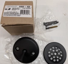 Westbrass D92-62 Trim Set Trip Lever Faceplate w/ Drain Grid & Screws Flat Black