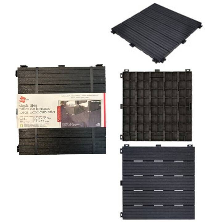 Multy Home MT5100884CMUS Cosmo Deck Tile, Slate Black 10PACK COSTCO