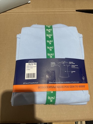 French Toast Girls 2-Pack Short Sleeve Interlock Polo - School Uniform XL 14/16 - Picture 2 of 2