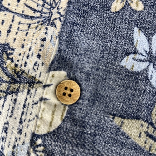 OP Ocean Pacific Hawaiian Shirt Mens Sz Medium Blue Floral Flower Surf 90s P3 - Picture 5 of 8