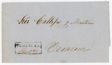 México SIN SELLOS-TEHUACÁN (caja negra)-ABRIL/22-CIRCA-1840-A VERA CRUZ-SIN CONTENIDO