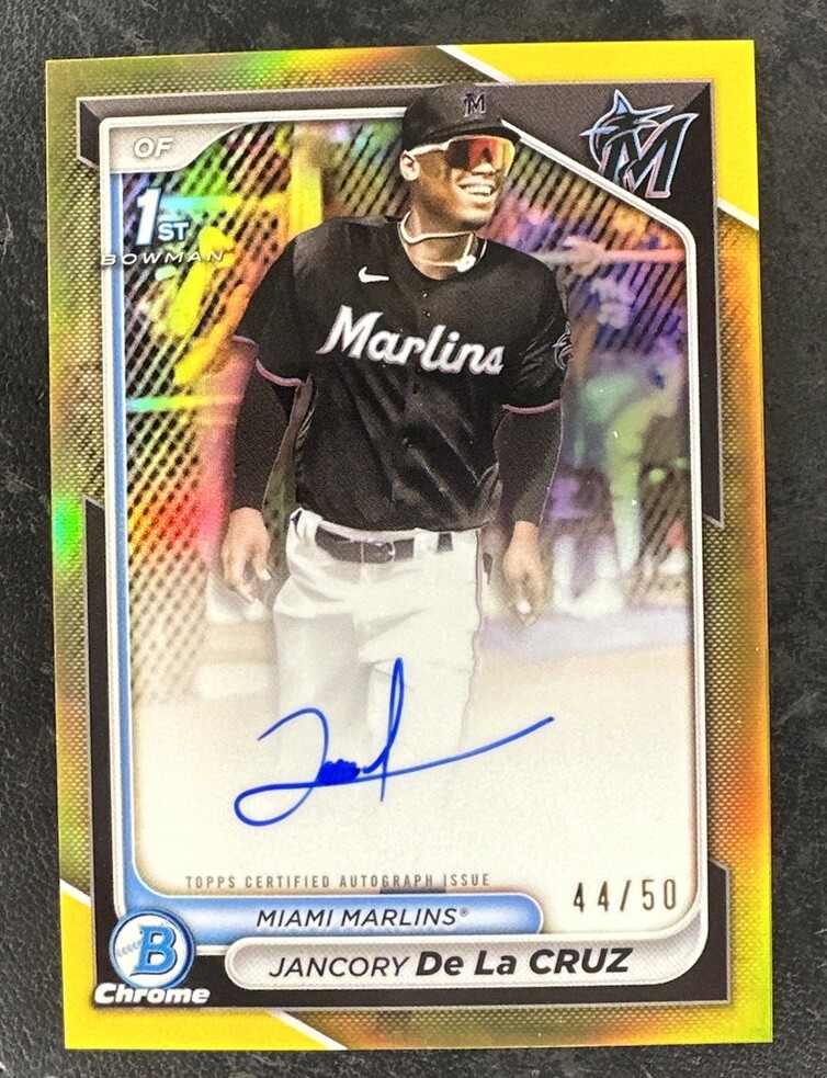 2024 Bowman Chrome Baseball 1st Gold Refractor Auto Jancory De La Cruz 44/50