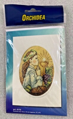 Praying Girl cross stitch kit 4'' x 6'' Orchidea NEW 