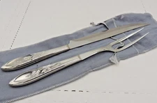 Imperial Stainless Shadow Rose Carving Set Mid Century USA Bright and Shiny HTF