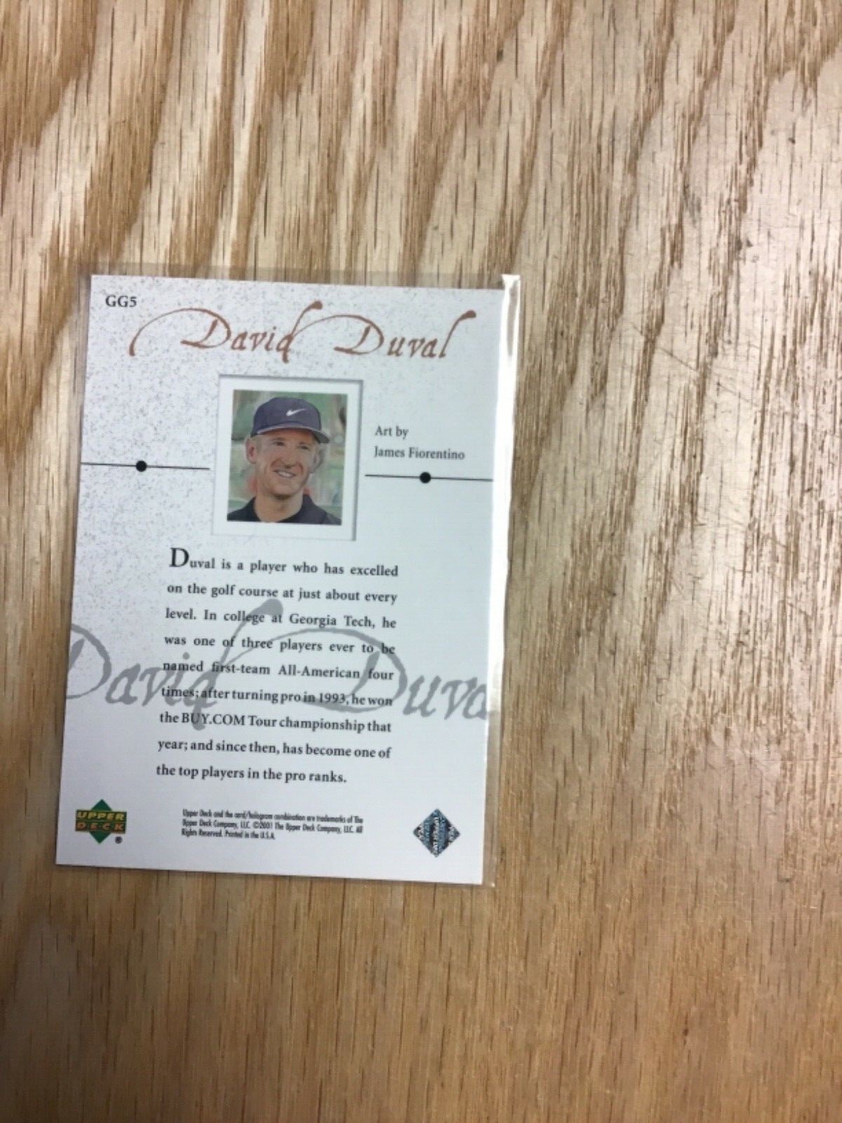 2001 Upper Deck Golf Gallery David Duval Card #GG5 | eBay