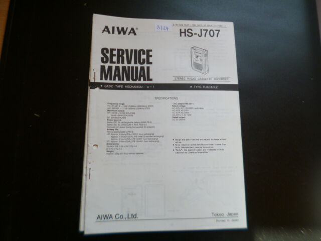 Original Service Manual SchaltplanAiwa HS-J707