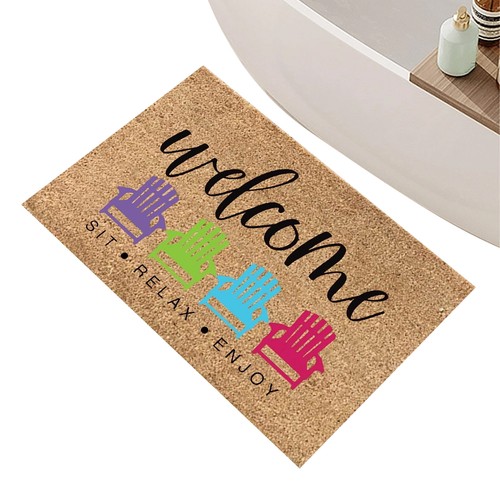 Welcome Floor Mat Welcome Summer Decorative Door Mat For Indoor Outdoor - Picture 2 of 22