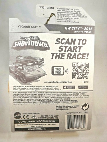2015 Hot Wheels #8 HW City-HW City Works COCKNEY CAB II Blue Variant wBlk Pr5 Sp - Picture 4 of 4