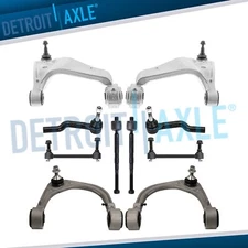 Front Upper & Lower Control Arms Sway Bars Tie Rod Ends Kit for Cadillac CTS RWD