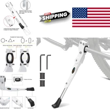 Collapsible Bike Kickstand for 22 24 26 Inch Bicycles Aluminium Alloy White