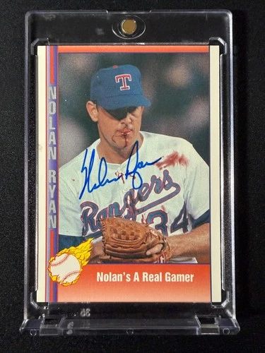 1991 Pacific Nolan Ryan #92 Real Gamer On Card AUTO Nolan Ryan Foundation COA