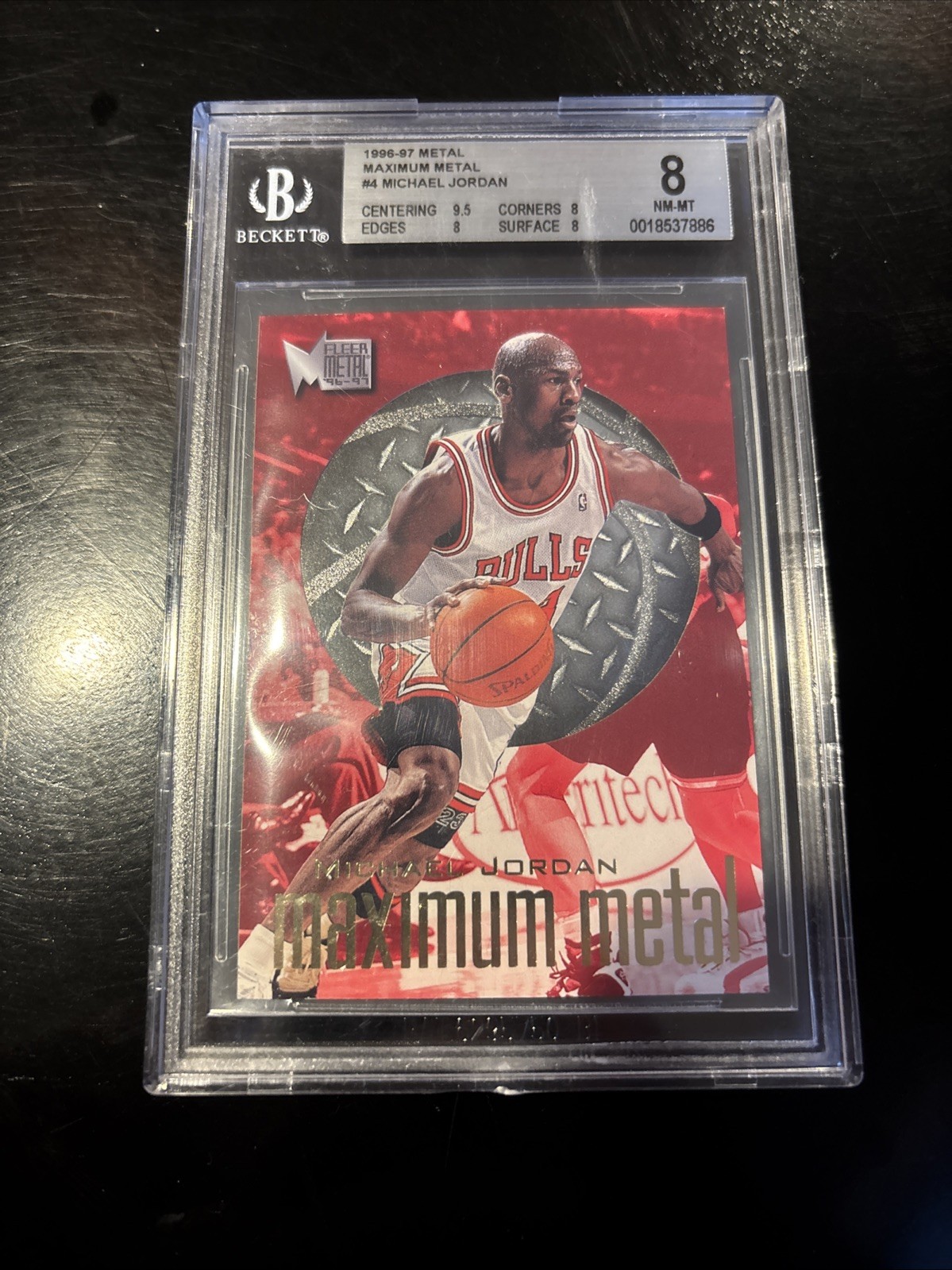 1996-97 Fleer Metal Michael Jordan Maximum Metal #4 Chicago Bulls BGS 8